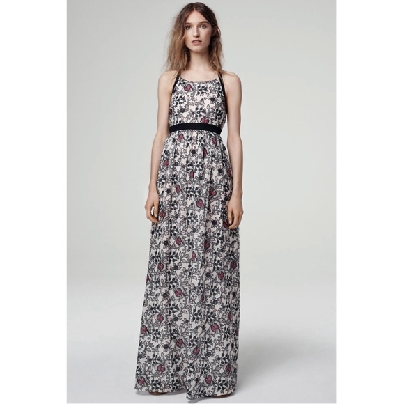 Thakoon Addition Floral Cotton Voile Embroidered Backless Maxi Dress Multicolor - Picture 1 of 8